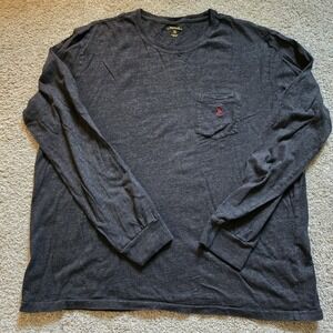 Polo Ralph Lauren Long Sleeve Shirt Mens X Large XL Charcoal Gray Maroon Pony